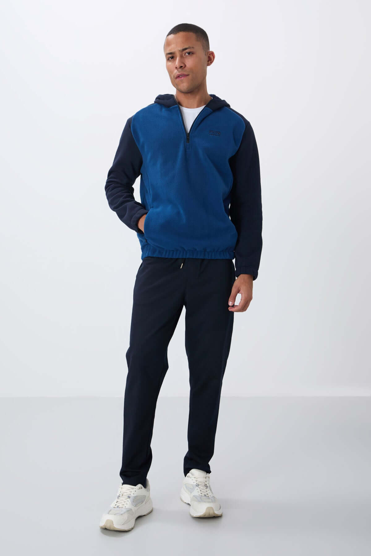 Ruby Parliament Polar Sweatshirt for Men – Half-Zip Hooded, Standard Fit, Embroidered Design | Air Jones
