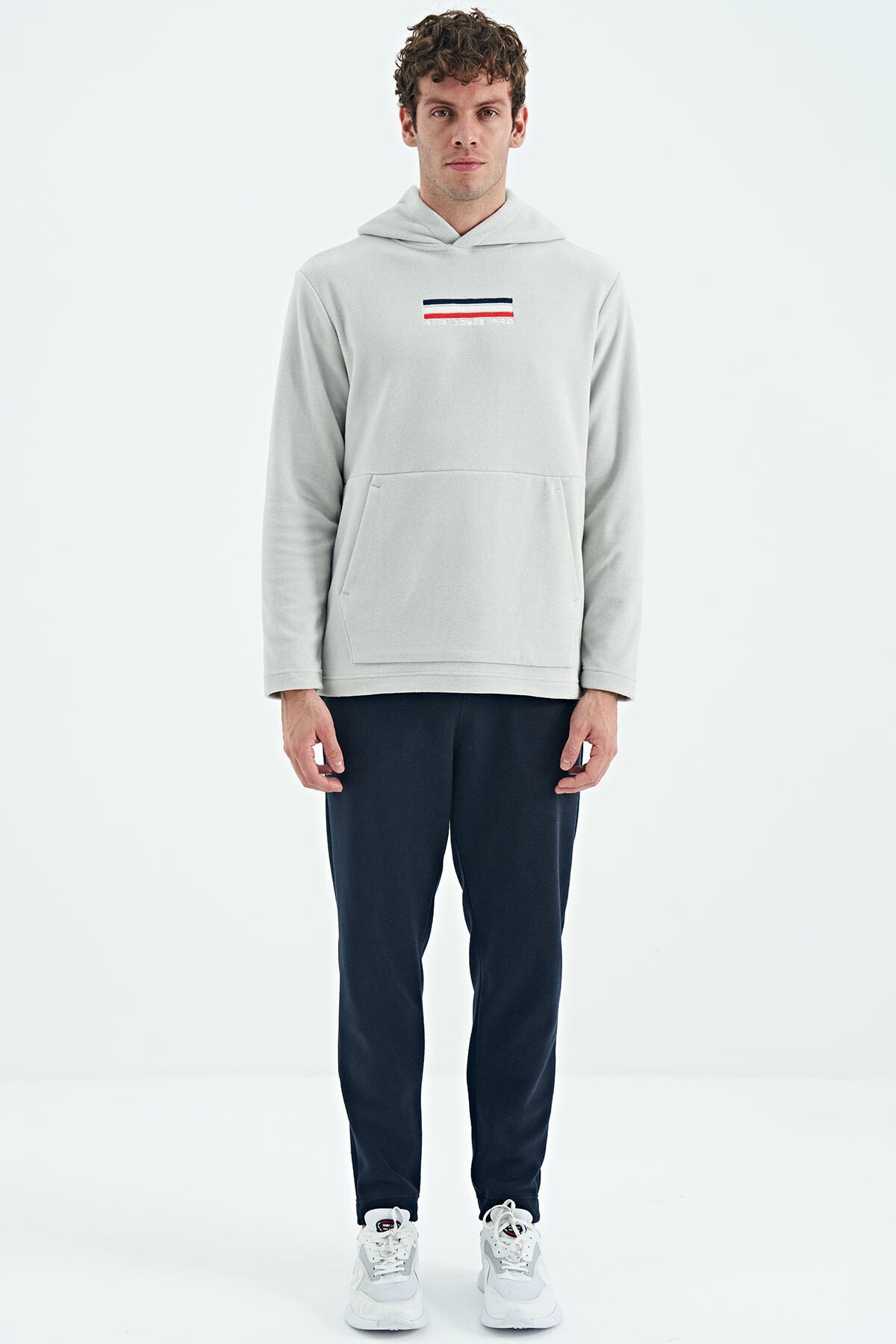 Hern Stone Polar Sweatshirt for Men – Relaxed Fit, Embroidered Design, Kangaroo Pocket, Polar Fabric | Air Jones