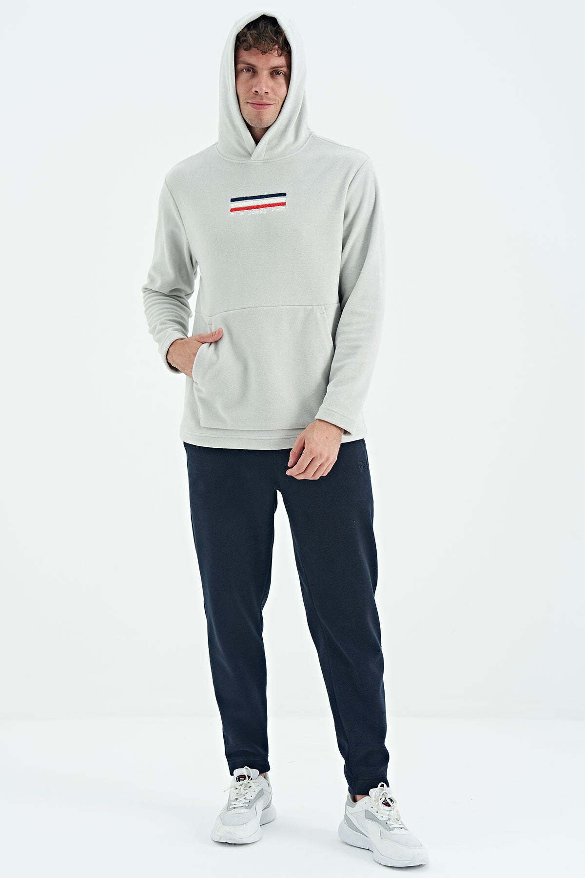 Hern Stone Polar Sweatshirt for Men – Relaxed Fit, Embroidered Design, Kangaroo Pocket, Polar Fabric | Air Jones